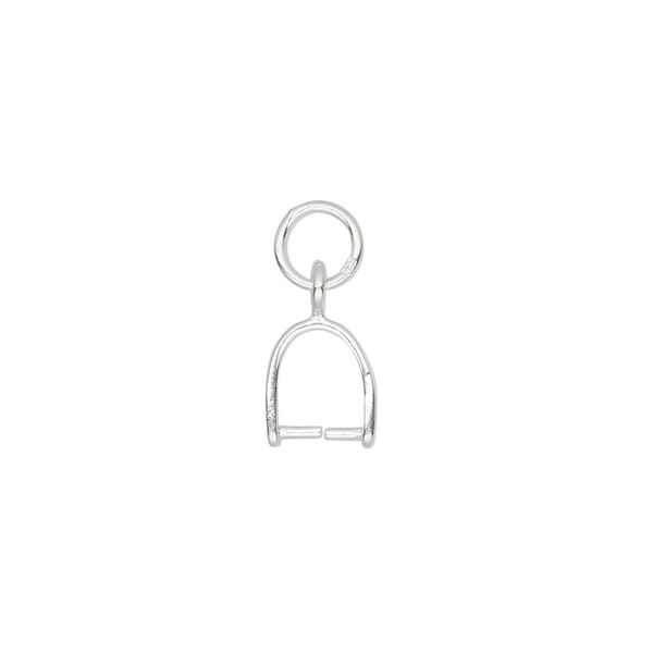 Bail, ice-pick, sterling silver, 16.5x2mm with6.5 grip length and soldered jumpring. Sold individually. image number 1