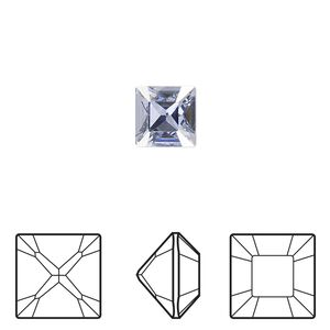 Fancy stone 6pk crystal blue shade foil back, Crystal Passions&reg; 8mm square 4428