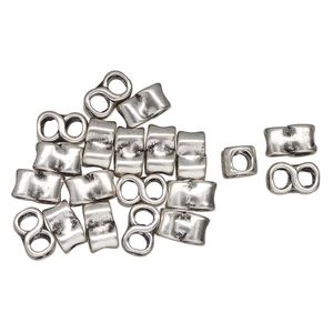 Bead 1pkg20 silver-finished "pewter", 13x9mm infinity loop, antique