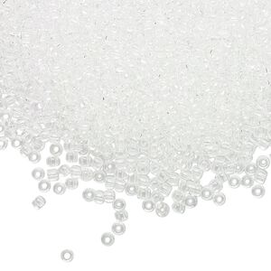 Seed bead, TOHO BEADS&reg;, glass, pkg/50g, #11 round, transparent crystal clear (TR-11-1).