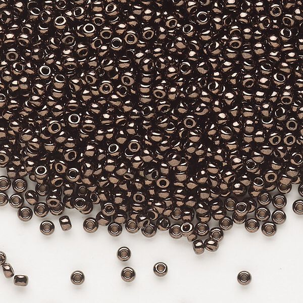 Seed bead, Dyna-Mites&trade;, glass, pkg/1/2kg, #11 round, opaque iris dark bronze, (926 11/0 RR). image number 0