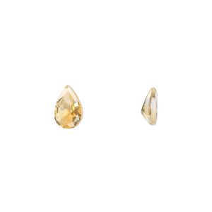 Citrine 1pkg1, hand-cut faceted pear gem 8x5mm