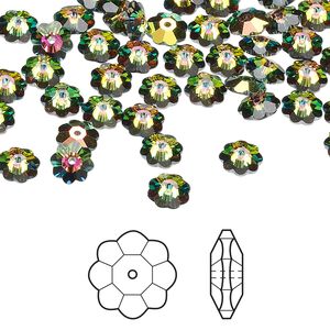 Margarita flower 24pk crystal vitrail medium, Crystal Passions&reg; 6x2mm 3700
