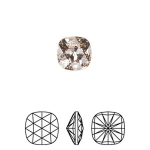 Fancy stone 96pk vintage rose foil back, Swarovski&reg; 10mm rose cut cushion 4471
