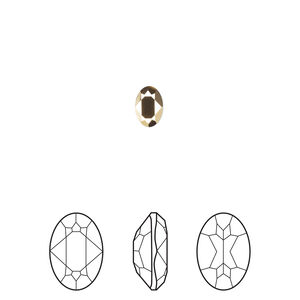 Fancy stone 1pkg360 crystal aurum foil back, Swarovski&reg;, 6x4mm faceted oval 4120