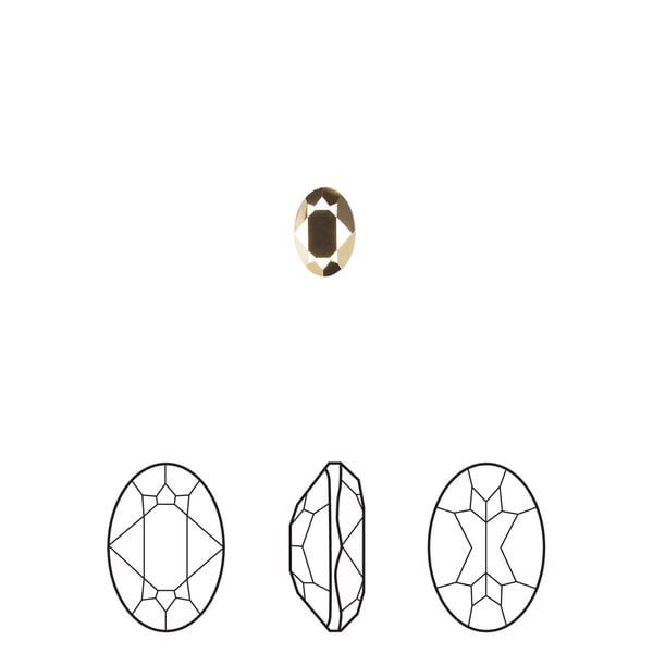 Fancy stone 1pkg360 crystal aurum foil back, Swarovski&reg;, 6x4mm faceted oval 4120 image number 0