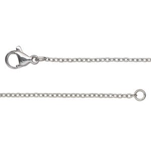 Chain 1pkg1 cable, 1.5mm / lobster claw clasp, stainless steel 16 inch