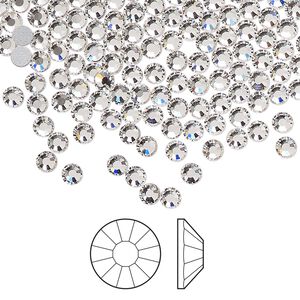 Flat back 1440pk crystal foil back, Preciosa Viva 12&reg; Czech crystal rhinestone 2.7-2.9mm chaton rose round SS10