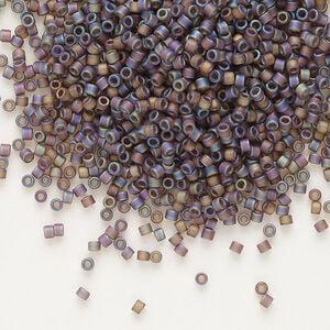 Seed bead, Delica&reg;, glass, pkg/7.5g, #11 round, translucent matte rainbow brown (DB-0865).