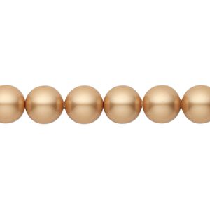 Pearl 50pk vintage gold, Crystal Passions&reg; 8mm round 5810