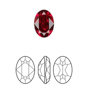 Fancy stone 1pk scarlet foil back, Crystal Passions&reg; 14x10mm oval 4120