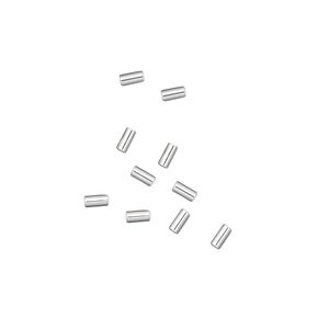 Crimp 1pkg10 sterling silver, 3x1.5mm seamless micro tube / approx 1.1mm inside diameter
