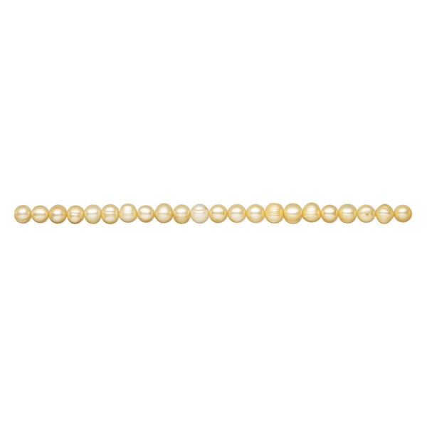 Freshwater pearl 1pkg1, semi-round, 15 inch buttercup 10-11mm cultured image number 1