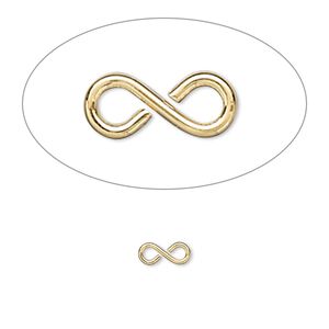 Link, gold-plated brass, 7x3mm figure 8. Sold per pkg of 100.