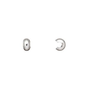 Crimp cover, sterling silver, 4.5mm. Sold per pkg of 100.