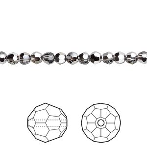 Bead 720pk crystal light chrome, Swarovski&reg; 4mm round 5000