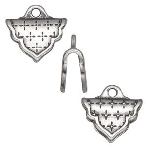 Crimp end, TierraCast&reg;, pewter (tin-based alloy), 18.5x13mm Marrakesh, 3.7mm inside diameter. Sold individually.