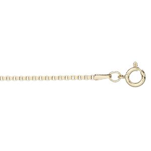 Chain 1pkg1 12Kt gold-filled Venetian box, 1.5mm / springring clasp, Gossamer&trade; 20 inch