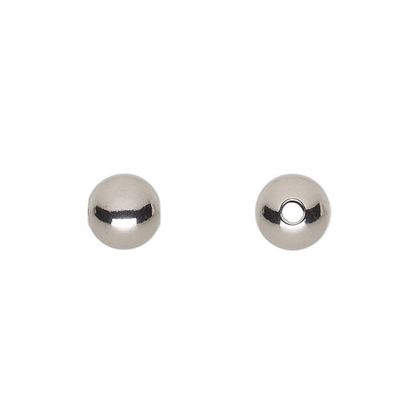 Bead 1pkg10 stainless steel, 8mm round image number 0