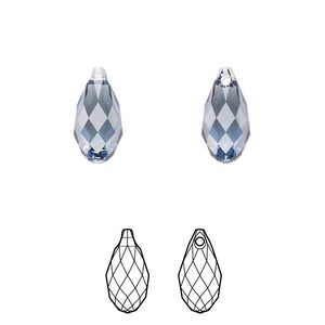 Briolette 24pk denim blue, Crystal Passions&reg; 13x6.5mm pendant drop 6010