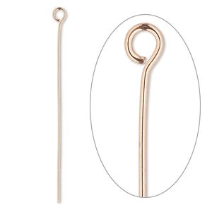 Eye pin 1pkg50 copper, 2 inch, 20 gauge