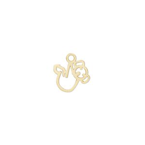 Charm Amoracast&reg; 1pkg1 sterling silver, 13mm 2-sided cutout koala bear, brushed "vermeil" (gold finish)