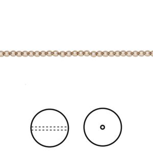 Pearl 100pk bronze, Crystal Passions&reg; 2mm round 5810