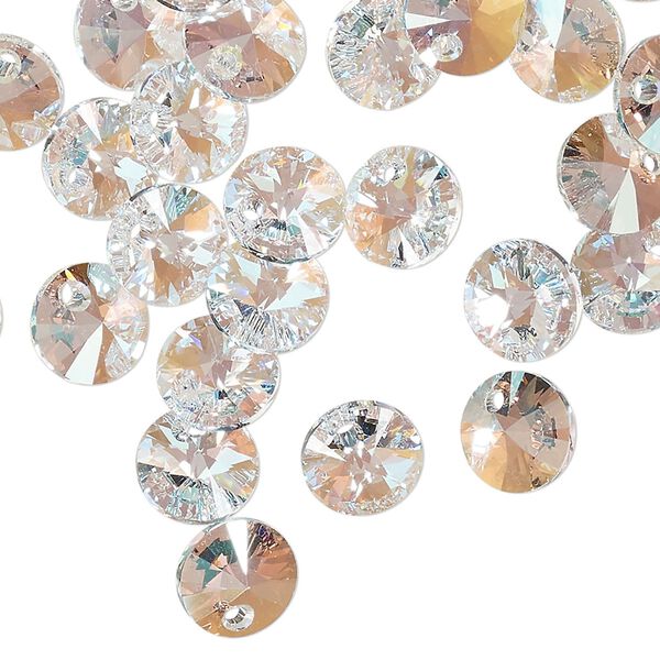 Drop 144pk crystal shimmer, Swarovski&reg; 8mm pendant mini disk 6428 image number 1