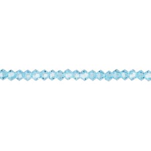 Bead 1pk 16 facets transparent turquoise blue, Celestial Crystal&reg; 3mm bicone 15.5-16 inch