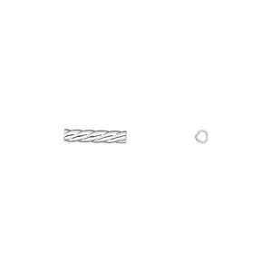 Bead 1pkg10 sterling silver, 10x2mm twisted tube