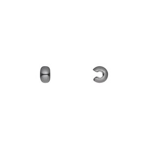 Crimp cover, gunmetal-plated brass, 4mm round. Sold per pkg of 100.