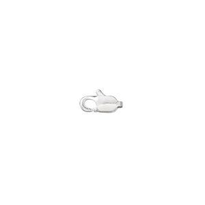 Clasp lobster claw 1pkg10 silver-plated, 9x4mm, brass 1-strand