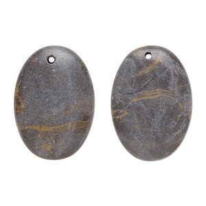 Portoro marble 1pkg2, puffed flat back oval drop natural 24x18mm-26x19mm
