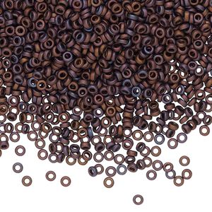 Seed bead, Miyuki, glass, pkg/10g, 2.2x1mm spacer rondelle, opaque iris purple, (SPR2.2-2005).