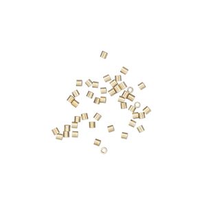 Crimp 1pkg50 14Kt gold-filled, 1.1x1mm seamless micro tube / approx 0.6mm inside diameter