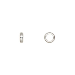 Bead 1pkg1, sterling silver, 6x2mm rondelle.