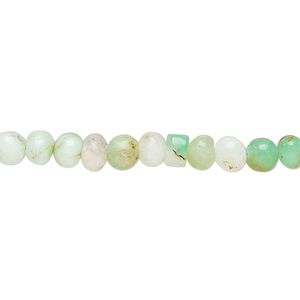 Chrysoprase 1pkg1, hand-cut pebble bead natural 14 inch small