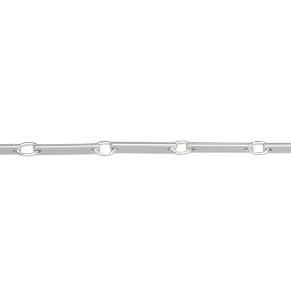 Chain 1pkg1 silver-plated bar & link, 2mm, brass 5 foot unfinished image number 0