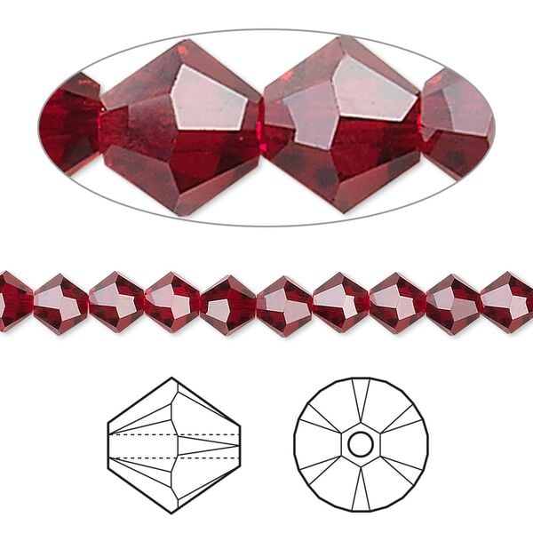 Bead 720pk Siam, Swarovski&reg; 5mm XILION bicone 5328 image number 0
