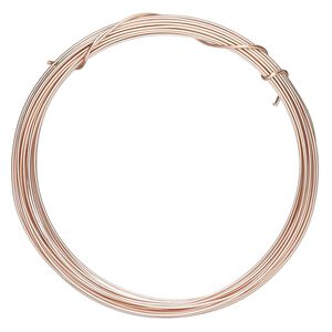 Wire, ParaWire&trade;, rose gold-finished copper, half-round, 18 gauge. Sold per 4-yard section.
