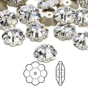 Margarita flower 12pk crystal foil back, Crystal Passions&reg; 12x4mm 3700