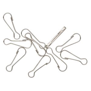 Clasp, snap, silver-finished steel, 33x10mm. Sold per pkg of 10.