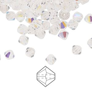 Bead 576pk crystal glitter, Preciosa Czech crystal 5mm bicone