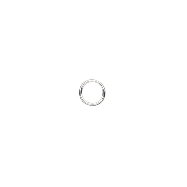Jump ring 1pkg20 sterling silver, 6mm soldered closed round, 21 gauge / 4.6mm inside diameter image number 0