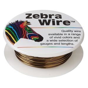 Wire, Zebra Wire&trade;, color-coated copper, antique bronze, round, 20 gauge. Sold per 15-yard spool.