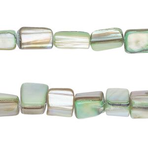 Mother-of-pearl shell 1pkg2, chip bead 15 inch seafoam medium to large