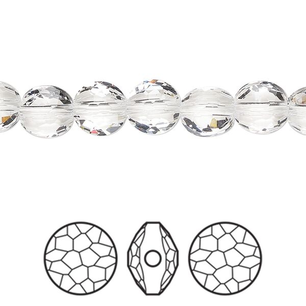 Bead 144pk crystal, Swarovski&reg; 8mm puffed round 5034 image number 0