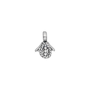 Bail, ice-pick, antiqued sterling silver, 12x10mm with rope loop design, 4.5mm grip length. Sold individually.