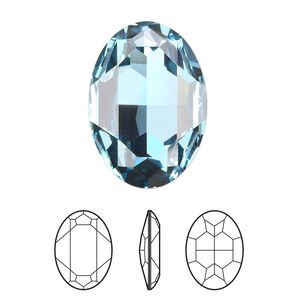 Fancy stone 24pk aquamarine foil back, Swarovski&reg; 30x22mm oval 4127