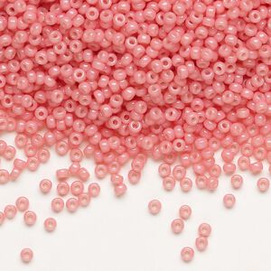 Seed bead, Miyuki, glass, pkg/250g, #11 rocaille, Duracoat&reg; opaque outside dyed guava, (RR-4465).